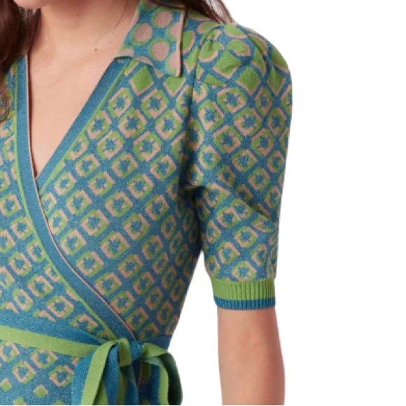 Diane Von Furstenberg  Carlo Jacquard Wrap Dress - Picture 3 of 17